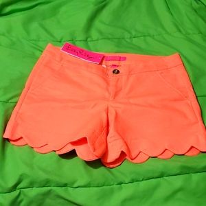 Neon pastel orange lily pulitzer shorts